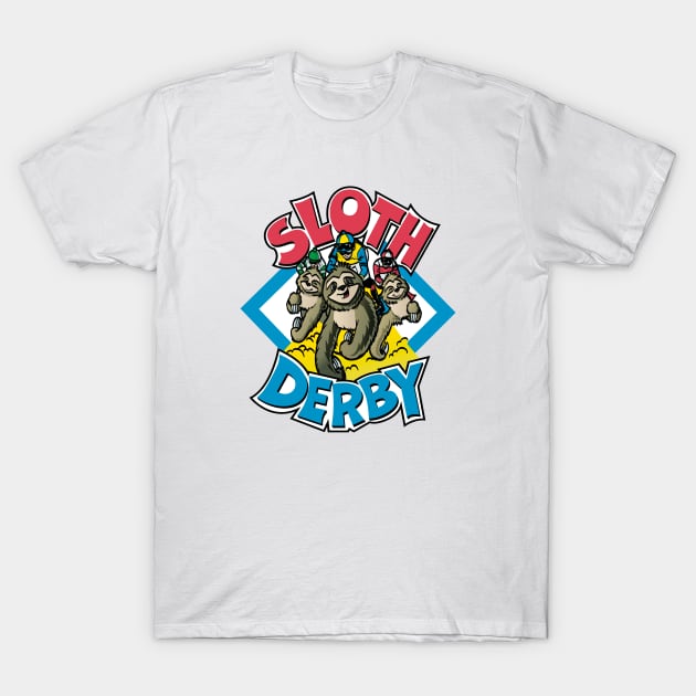 sloth derby, funny sloths T-Shirt by Kerrycartoons